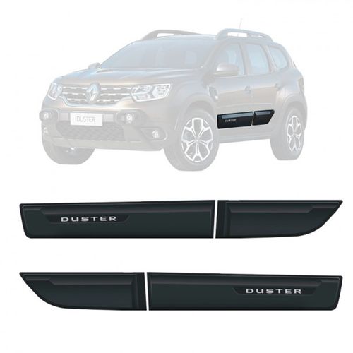 FRISO DAS PORTAS DUSTER 2020 E 2021 PRETO TEXTURIZADO COM NOME GRAVADO SANFIL