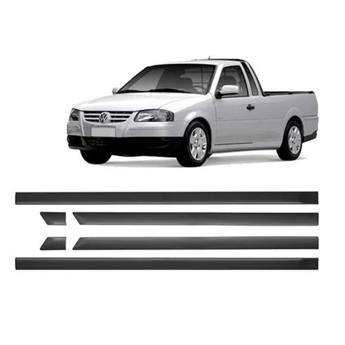 FRISO DA PORTA E LATERAL TRASEIRA SAVEIRO G4 2006 A 2008 PRETO TEXTURIZADO SANFIL