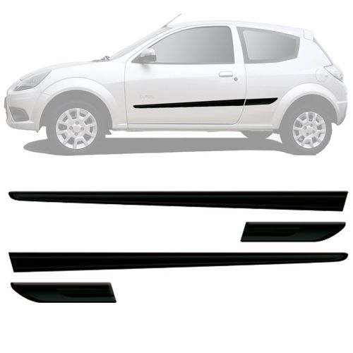 FRISO DA PORTA E LATERAL TRASEIRA KA 2012 A 2014 2 PORTAS PRETO TEXTURIZADO SANFIL