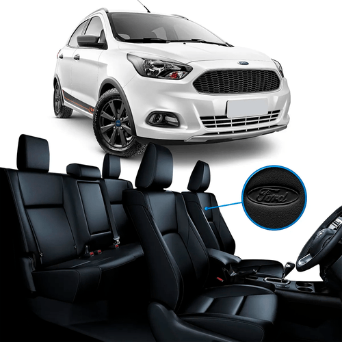 CAPA DE BANCO DE COURO ECOL KA HATCH 15/17 PRETO ECO BRASIL