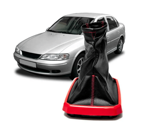 Coifa Cambio Chevrolet Vectra Napa Preta Costura e Aplique Vermelha Na Base AQ 0110426