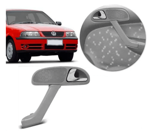 Apoio Puxador de Porta Lado Esquerdo Gol Saveiro Parati G3 Cinza com Maçaneta Cromada DB051E