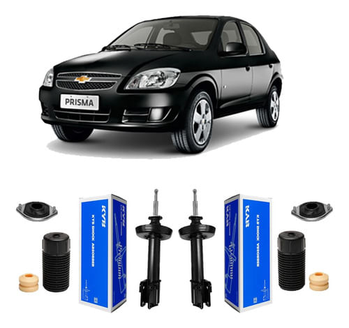 2 Amortecedor Kyb Dianteiro + Kit Prisma 2009 2010 2011 2012