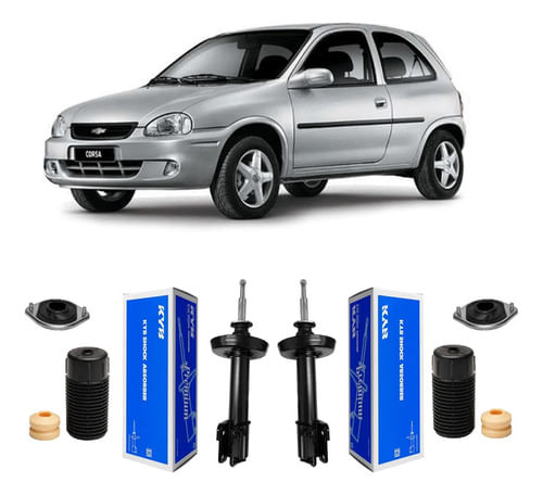 2 Amortecedor Dianteiro Kyb + Coxim Corsa 1996 1997 1998 99