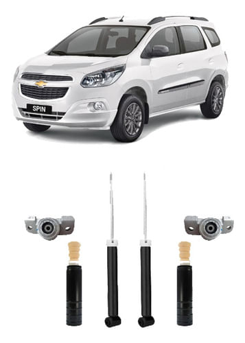 Par Amortecedor + Kit Traseiro Gm Spin 2013 2014 2015 2016