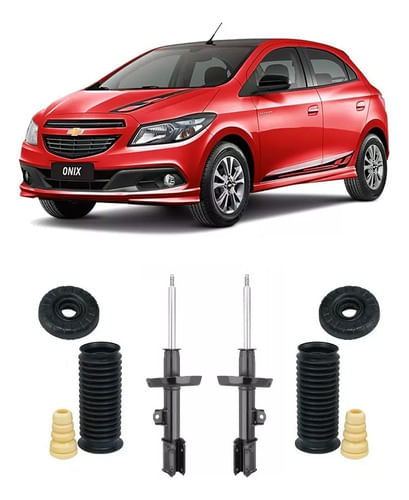 2 Amortecedor + Kit Dianteiro Gm Onix 2013 2014 2015 2016