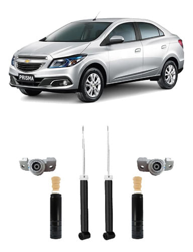 2 Amortecedor Traseiro + Kit Suspensão Prisma 2017 2018 2019