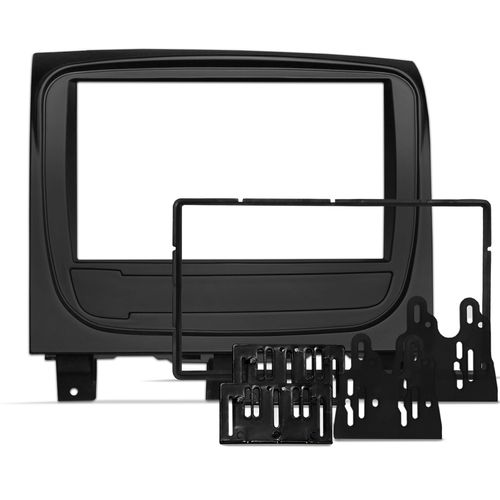 Moldura do Painel 2 Din Fiat Palio Way 2014 a 2018 Preto Padrão Japonês e Chinês
