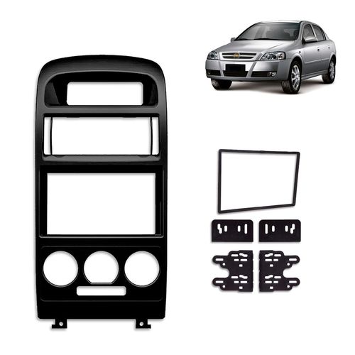 Moldura do Painel 2 Din Astra 1998 a 2011 Ar Analógico Preto Padrão Japonês e Chinês