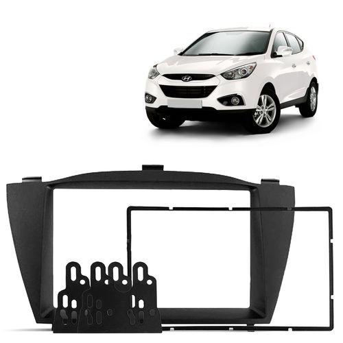 Moldura do Painel 2 Din Ix35 2010 a 2012 Preto Padrão Japonês e Chinês