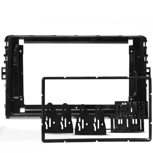 Moldura do Painel 2 Din T-Cross Virtus Nivus Polo 2018 a 2024 Black Piano