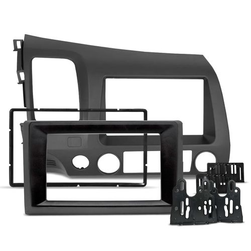 Moldura de Painel 9 Polegadas Civic 2007 a 2011 com Redutor pra 7 Grafite