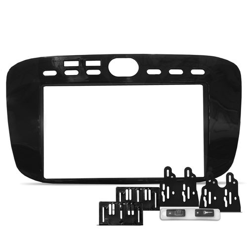 Moldura do Painel 2 Din Fiat Punto e Linea 2013 a 2017 Black Piano Padrão Japonês