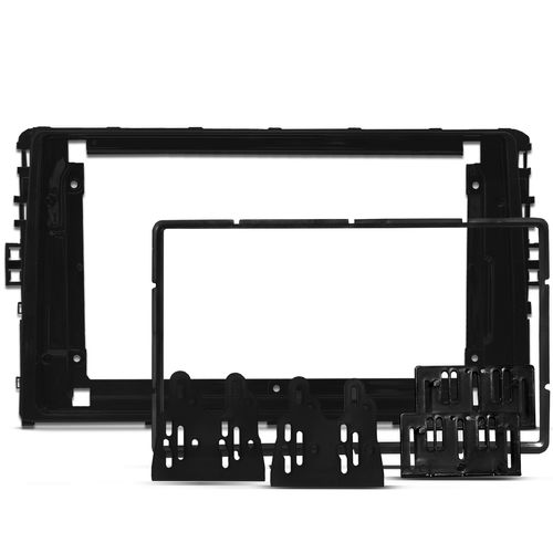 Moldura do Painel 2 Din T-Cross Virtus Nivus Polo 2018 a 2024 Preto