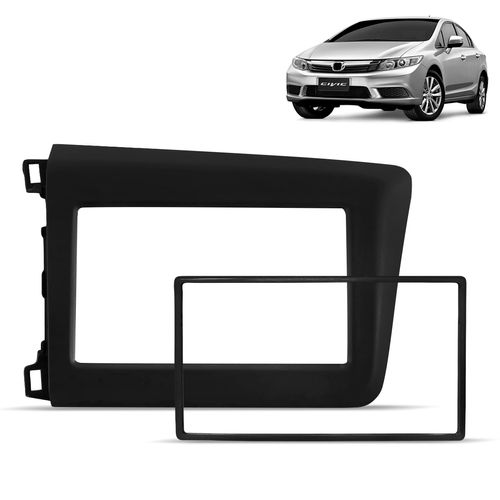Moldura do Painel 2 Din Civic 2012 a 2016 Preto