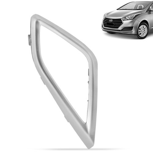 Moldura Aro Difusor de Ar Central Hb20 2013 a 2020 Lado Esquerdo Prata