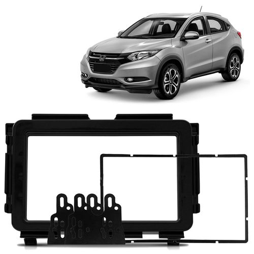 Moldura do Painel 2 Din Hrv 2015 a 2021 Black Piano Padrão Japonês e Chinês