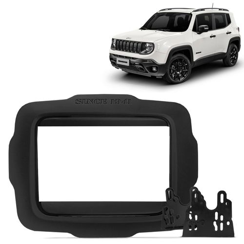 Moldura do Painel 2 Din Jeep Renegade 2015 a 2020 Preto Para Aparelho de Fabrica
