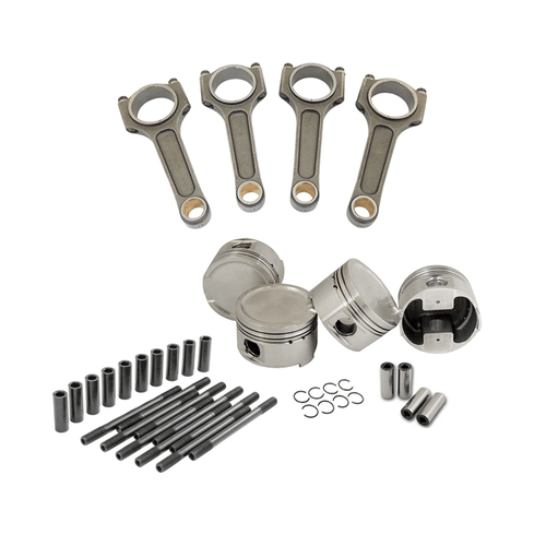 Kit Pistão Forjado / Travas / Pinos + BIELA FORJADA SUPER A-BEAM BASIC 144MM 1100CV + Prisioneiros p/ 1.8L 20v VW / Audi 99-06