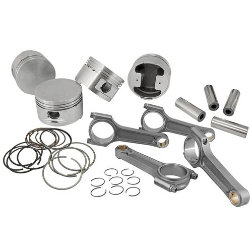 Kit forjado GM/Chevrolet Família 2 2.0 / 2.2 8V plano: Pistões forjados Super A + Aneis + Pinos + Travas + Bielas forjadas 143mm Basic