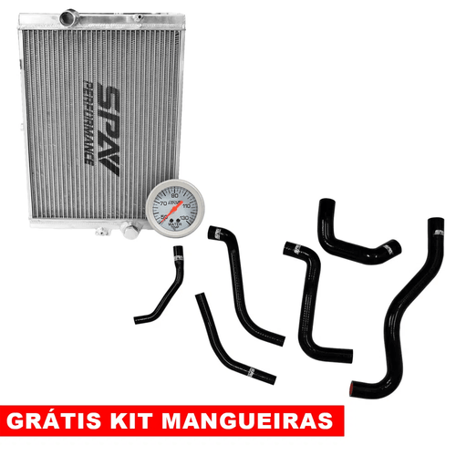 Radiador de Água Brasado em Alumínio para VW AP (GOL QUADRADO) + Manômetro de Temperatura de Água 50-130C - 52mm
