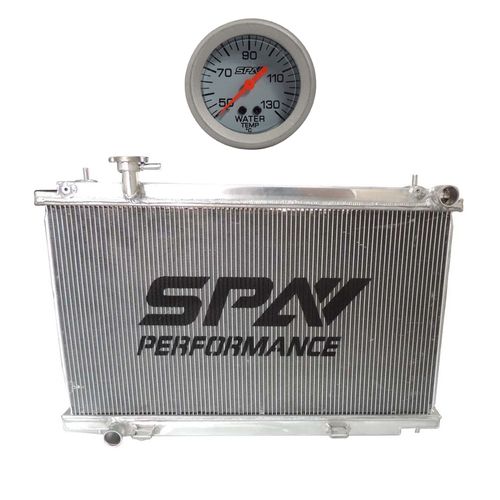 Radiador de água Para NISSAN 350Z SPA 100% alumínio + Termômetro de Temperatura de água 50-130C - 52 MM - SPA TURBO