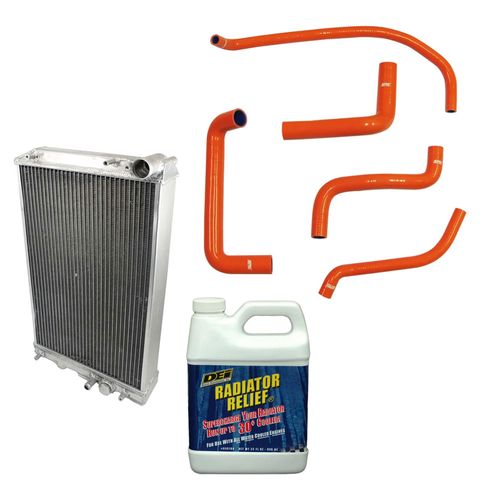 RADIADOR ÁGUA BRASADO ALUMÍNIO + Aditivo + Kit mangueiras silicone - VW Gol Bola G3 G4 AP 8V