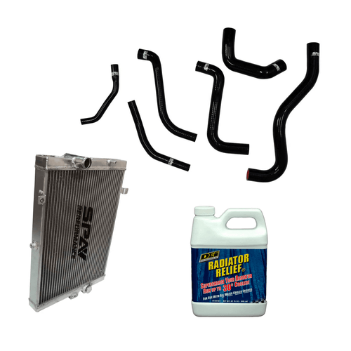 Radiador Água Brasado Alumínio + Aditivo RADIATOR RELIEF + Kit Mangueiras Silicone VW AP 8V (GOL QUADRADO)