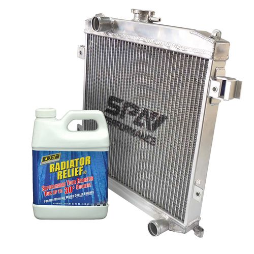 Radiador de Água em Alumínio + Aditivo de Radiador p/ Motores Alta Performance (Radiator RELIEF DEI) - Chevette e Opala 4 Cilindros