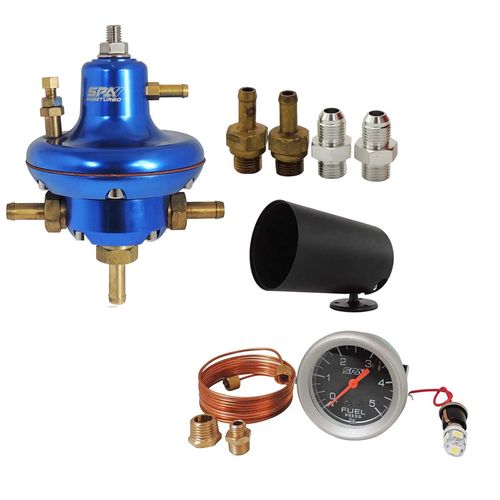 DOSADOR DE COMBUSTÍVEL HPC BILLET V3 MOTORES CARBURADOS + MANÔMETRO DE PRESSÃO DE COMBUSTÍVEL 5 BAR 52 MM SPA TURBO + SUPORTE GRÁTIS