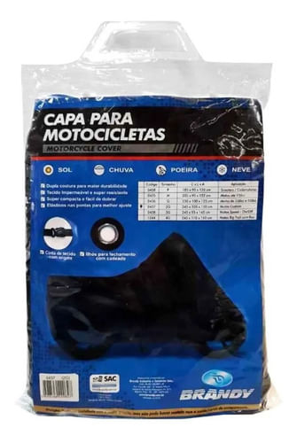 Capa Cobrir Moto Preta Termica Brandy M