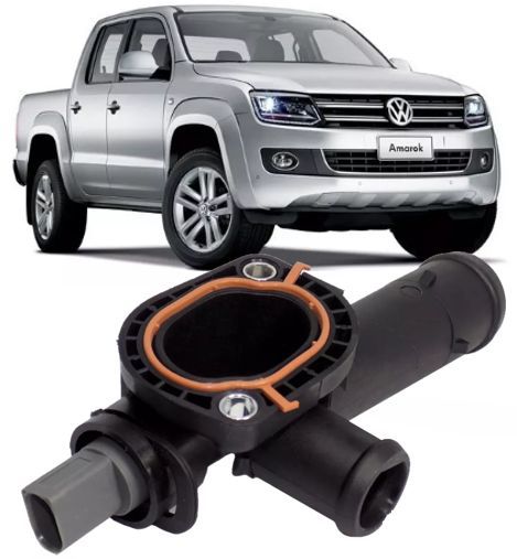 Flange Fluxo De Água Com Sensor Temperatura Amarok de 2010 à 2016 - 03L121131M