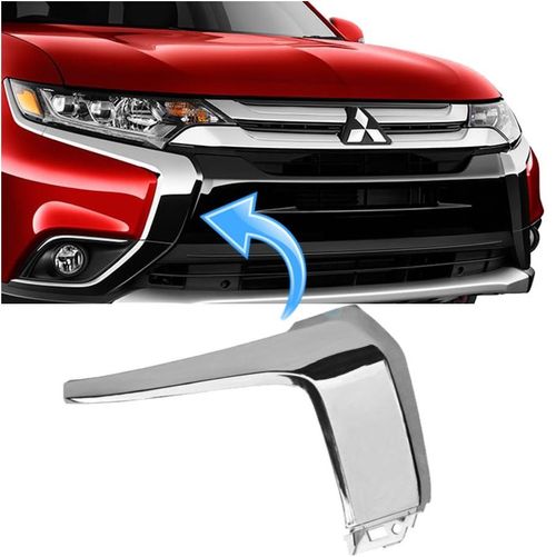 Moldura Superior Cromada Parachoque Outlander 2016 2017 2018 Lado Direito