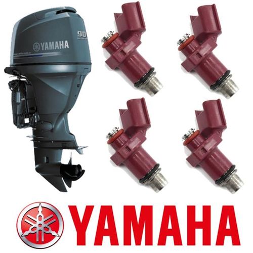 Kit com 04 Bicos Injetores Motor De Popa Yamaha F75 E F90 4 Tempos 75hp e 90hp