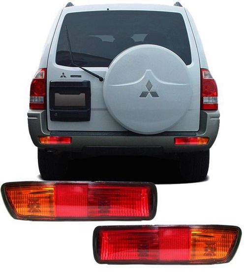 Par de Lanterna de Neblina Parachoque Traseiro Pajero Full de 2001 a 2003