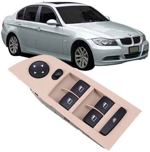 Botão Interruptor Vidro Eletrico Bmw 320i 325i 330i 335i de 2005 à 2012 Bege Sem Rebatimento