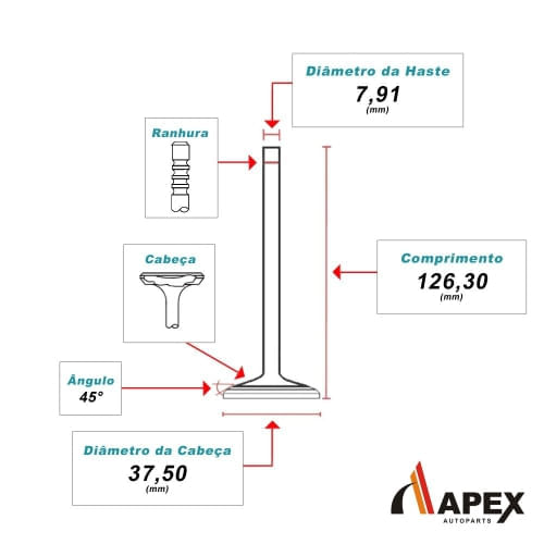 VALVULA ESCAPE - CHRYSLER CARAVAN 3.3 3.8 V6 ATE 1997