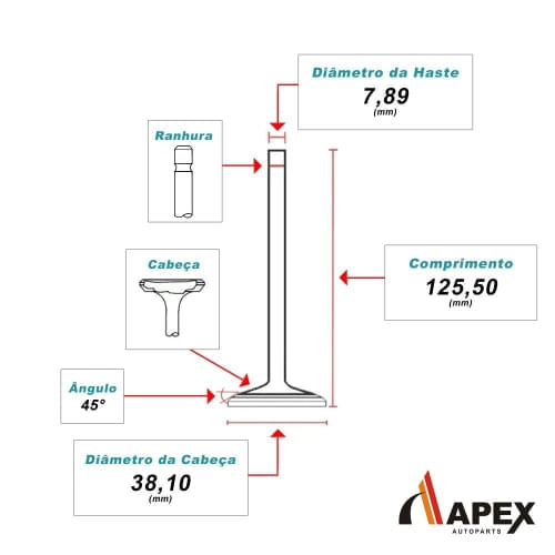 VALVULA ESCAPE - JEEP CHEROKEE 2.5 8V 4.0 12V GAS ATE 1998