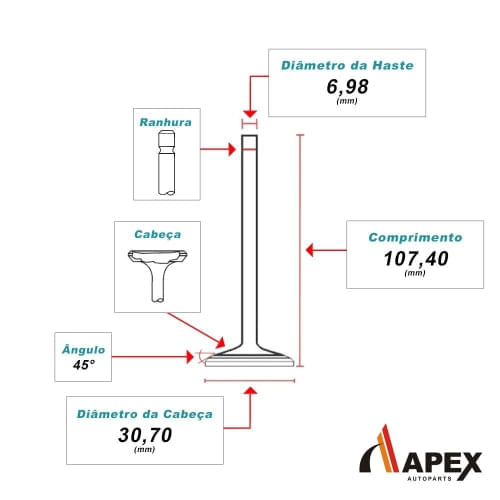 VALVULA ADMISSAO - RENAULT CLIO R19 1.8 16V 1989 A 1997 F7P