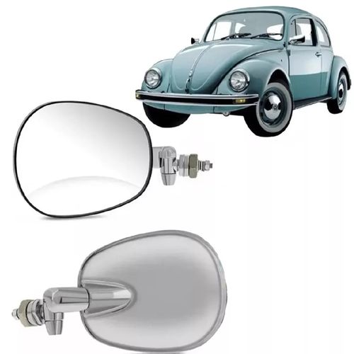 RETROVISOR ESQUERDO EXTERNO VW FUSCA RAQUETE CROMADO
