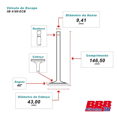 VALVULA ESCAPE - FORD TRATOR 4CIL SERIE 30 | GENESIS