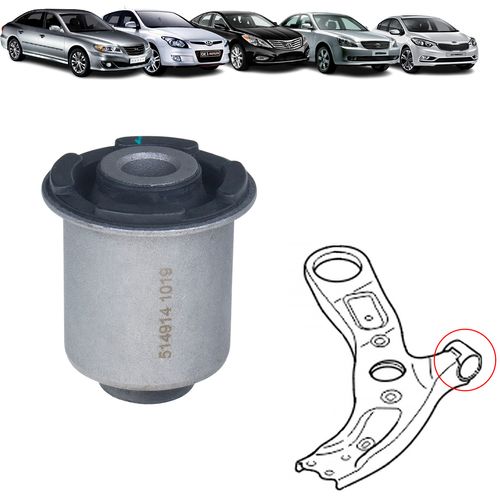 Bucha Bandeja Balança Hyundai Azera Sonata I30 Tucson / Kia Sportage Cerato Sorento Magentis Vários Anos Dianteira Menor