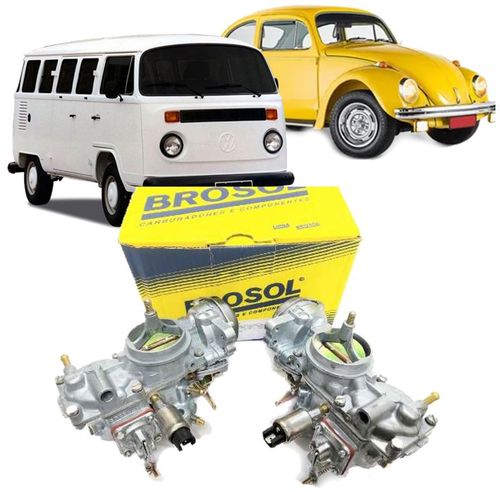Carburador Fusca Brasilia Kombi 1600 à Gasolina Solex BROSOL - Par