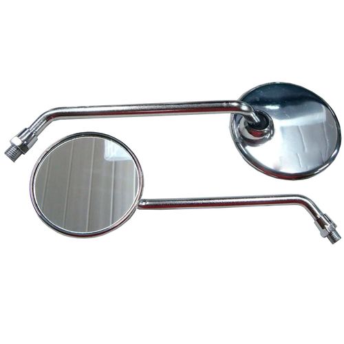 Retrovisor Slim Redondo Cromado Motos Yamaha Par