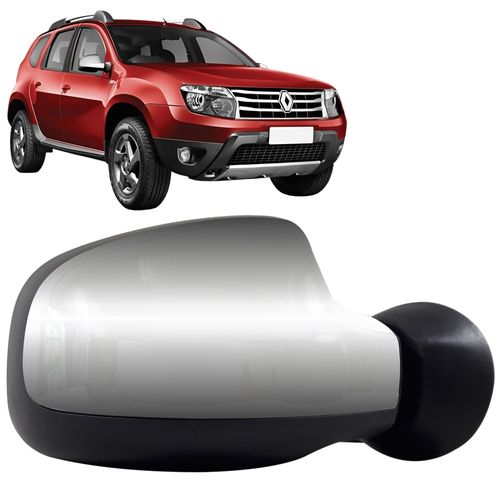 Espelho Retrovisor Externo Cromado Controle Elétrico Renault Duster 2011 até 2014