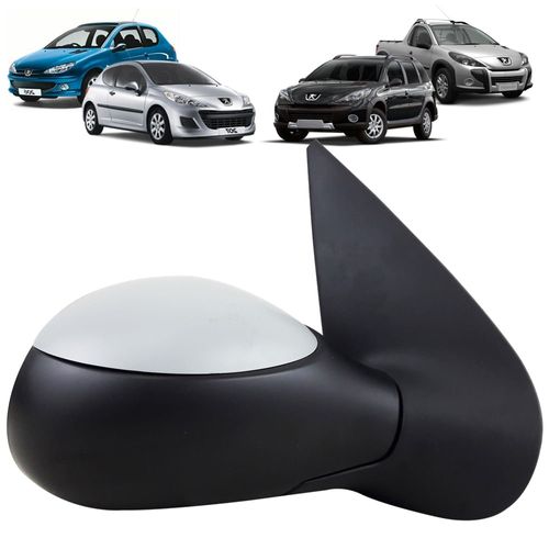 Espelho Retrovisor Externo Controle Elétrico Capa Primer para Pintar Peugeot 206 Peugeot 207 Peugeot Hoggar Peugeot Escapade