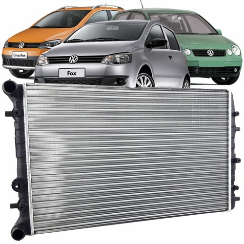 Radiador Valeo Fox Polo CrossFox 1.0 e 1.6 2002 até 2005 Todos sem Ar Condicionado