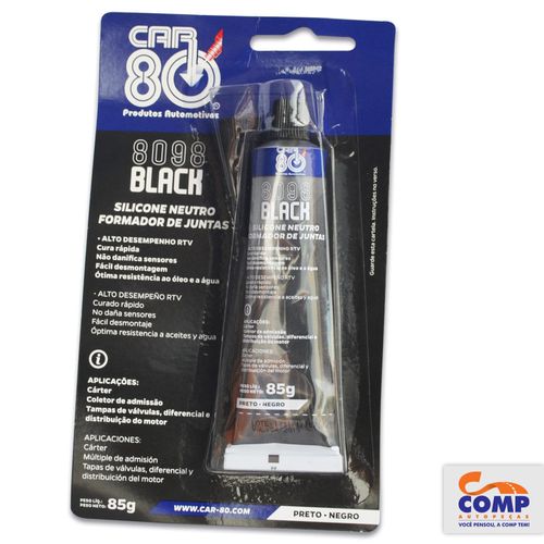 Silicone Neutro Formador de Juntas Black Car80 8098 Selante