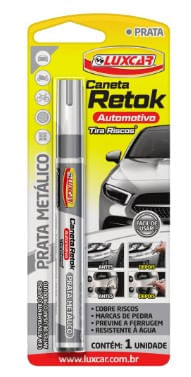 Caneta Tira Riscos RETOK Luxcar 5092 Prata Metálico
