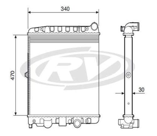 Radiador Gol Plus 1997 A 2008 1.0 8V 2 Saida Mesmo Lado